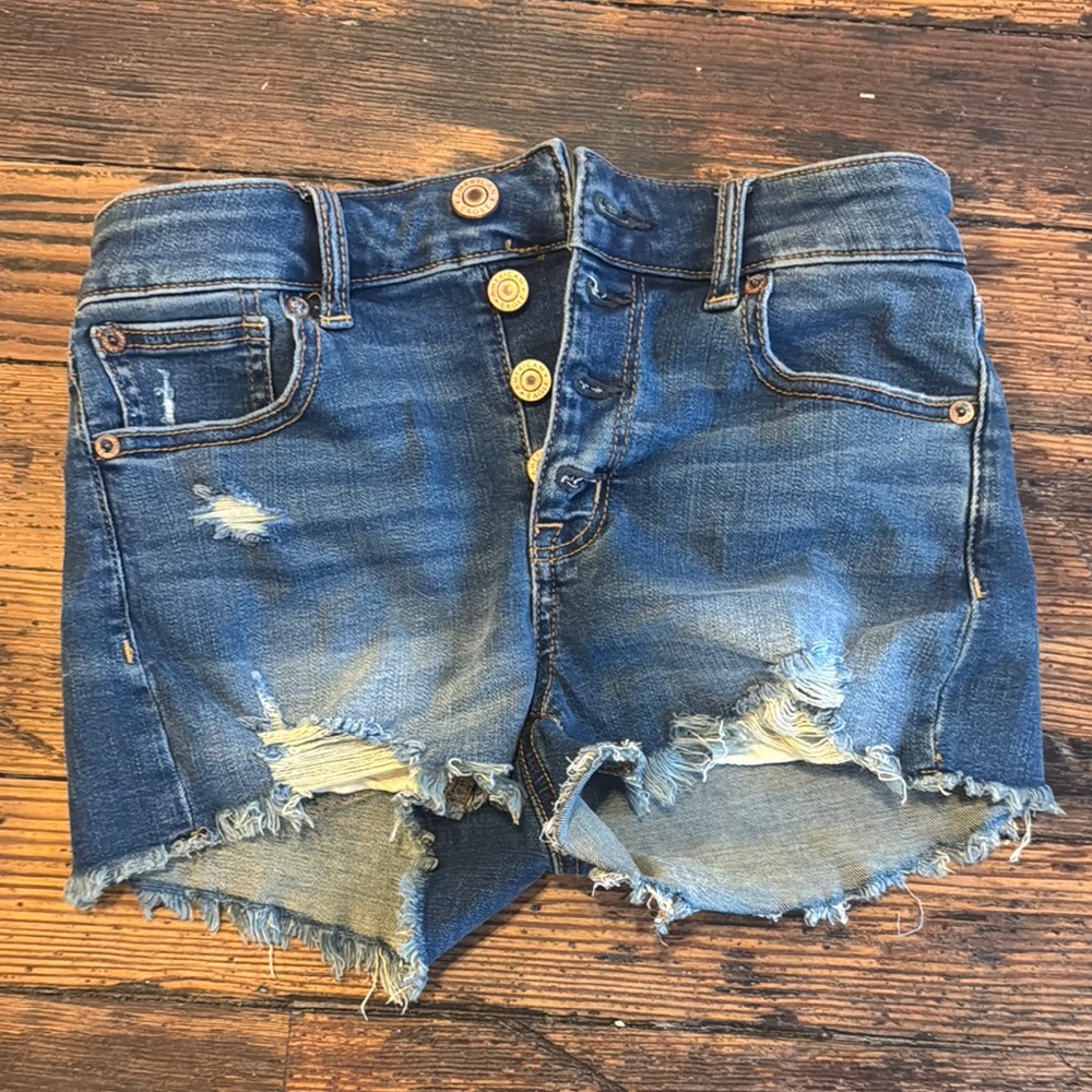 Distressed Denim Shorts